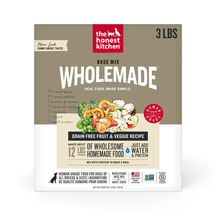 The Honest Kitchen Wholemade Grain Free Fruit & Veggie Base Mix, Dehydrated Dog Food