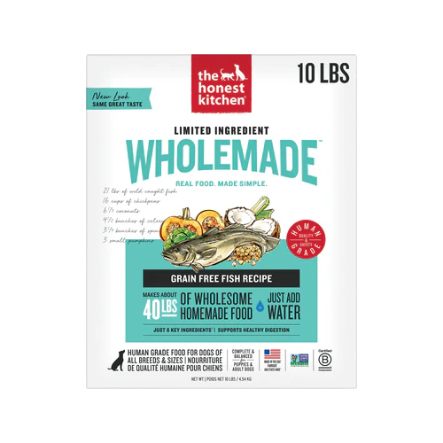 The Honest Kitchen Wholemade Limited Ingredient Fish, Dehydrated Dog Food, 10-lb Box