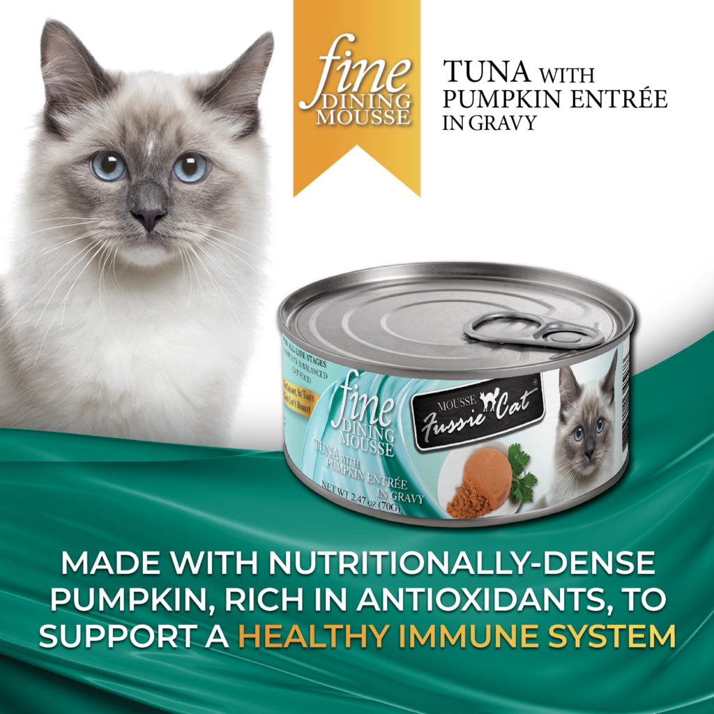 Fussie Cat Fine Dining Mousse Tuna With Pumpkin Entree In Gravy 2.47-oz, Wet Cat Food, Case Of 24
