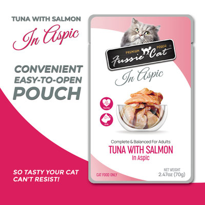 Fussie Cat Tuna With Salmon In Aspic 2.47-oz Pouch, Wet Cat Food