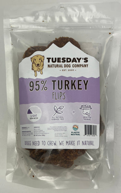 Tuesday's Natural Dog Company Turkey Flips 8.5-oz, Dog Treat