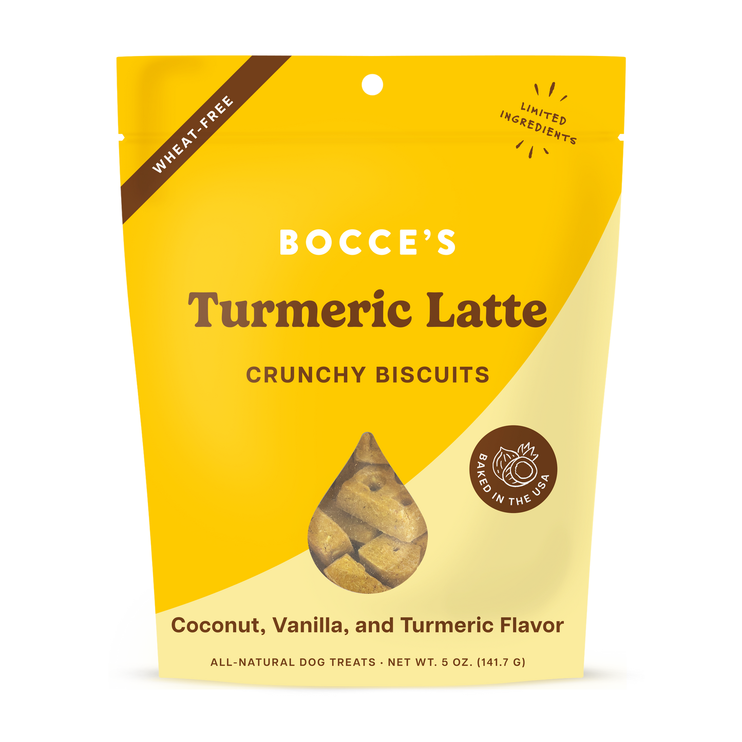 Bocce's Bakery Turmeric Latte Biscuits 5-oz, Dog Treat