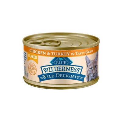 Blue Wilderness™ Wild Delights™ Flaked Chicken and Turkey Recipe, Wet Cat Food, 5.5-oz Case Of 24