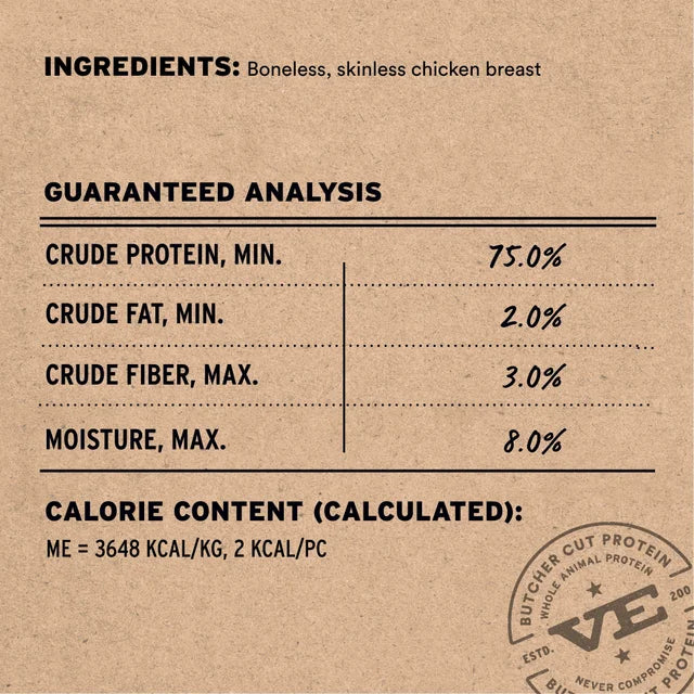 Vital Essentials Freeze-Dried Chicken Breast, Dog Treat, 3.75-oz bag