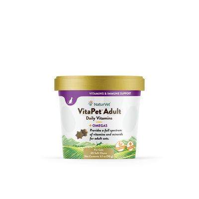 NaturVet VitaPet™ Adult Daily Vitamins Soft Chews 60-Count, Cat Supplement