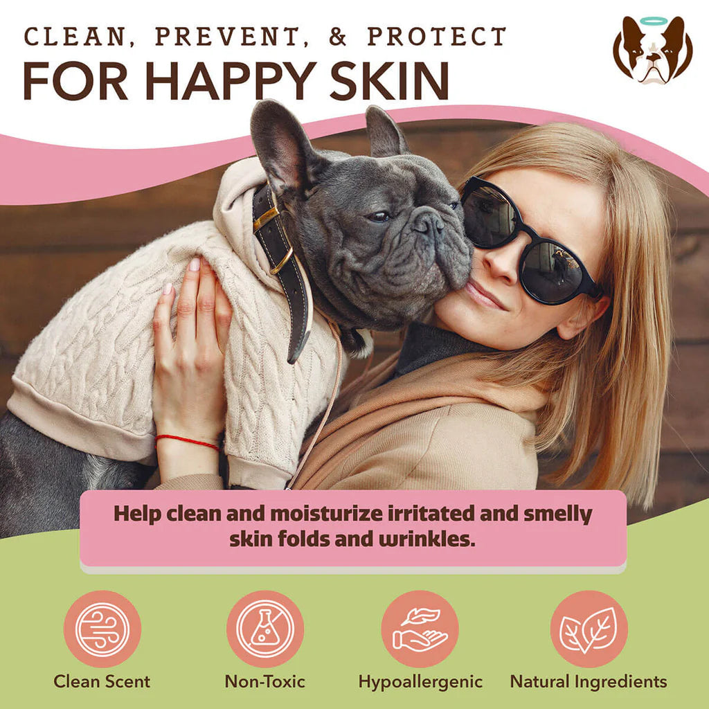 Natural Dog Company Wrinkle Wipes, 100-Count