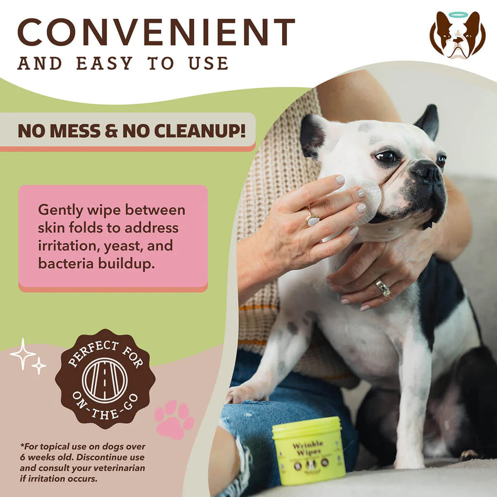 Natural Dog Company Wrinkle Wipes, 100-Count