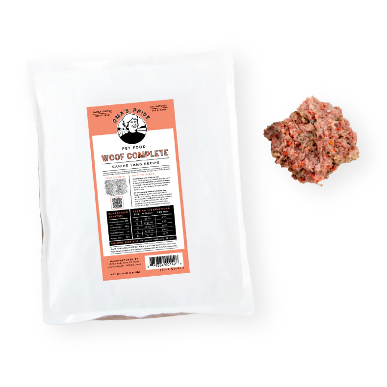 Oma's Pride Woof Complete Dog Lamb Recipe, Frozen Raw Dog Food
