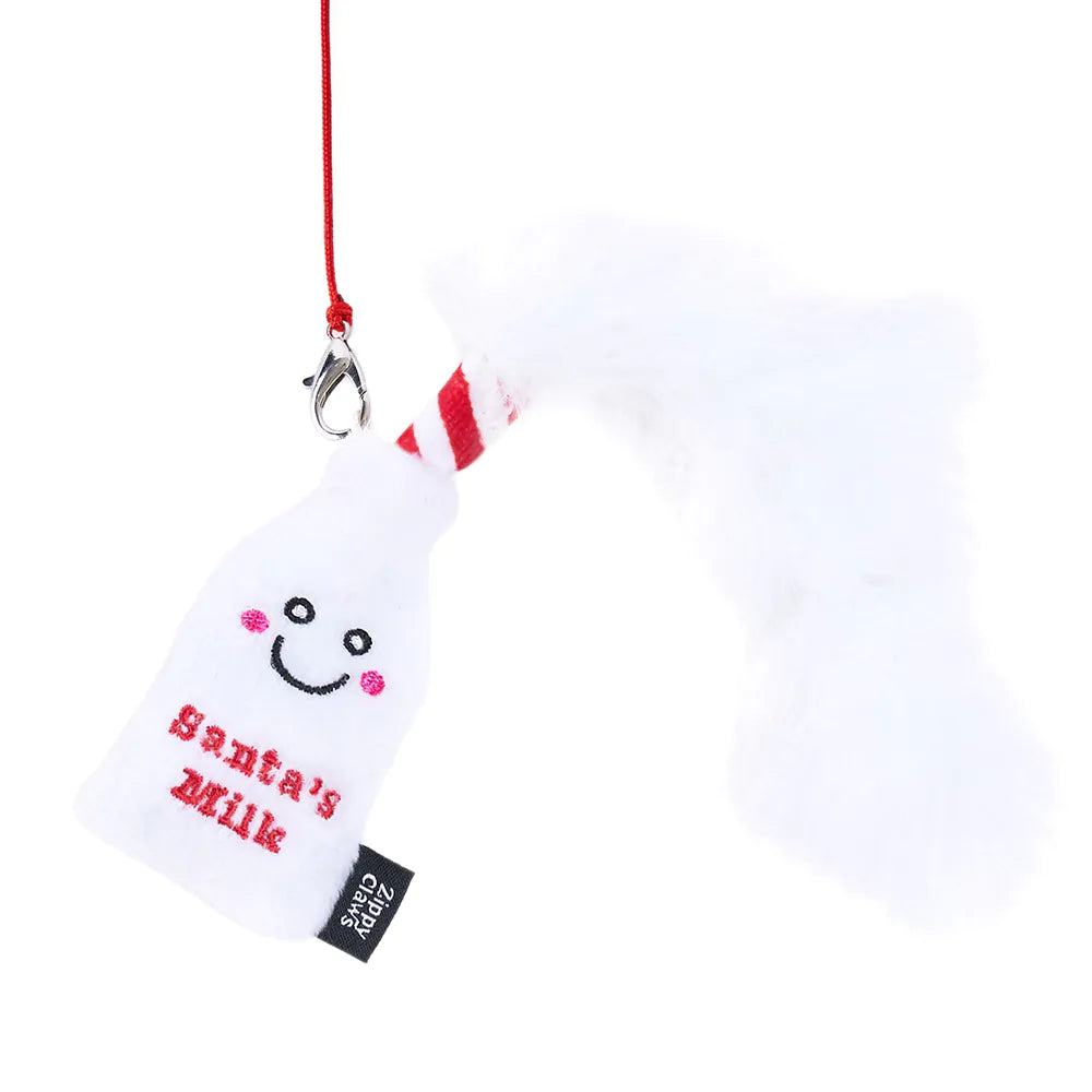 ZippyClaws® Holiday ZippyStick – Santa with Cookies & Milk, Cat Toy