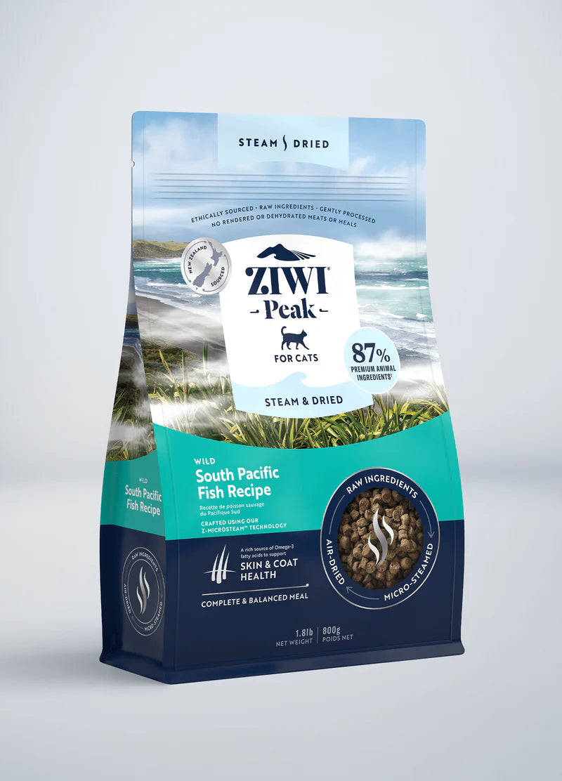 ZiwiPeak Wild South Pacific Fish Recipe Steam-Dried Cat Food, 1.8-lb Bag