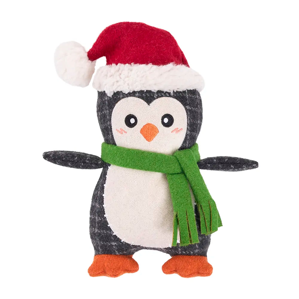 Zippy Paws EcoZippy Holiday Cotton Cuddler – Penguin, Dog Toy