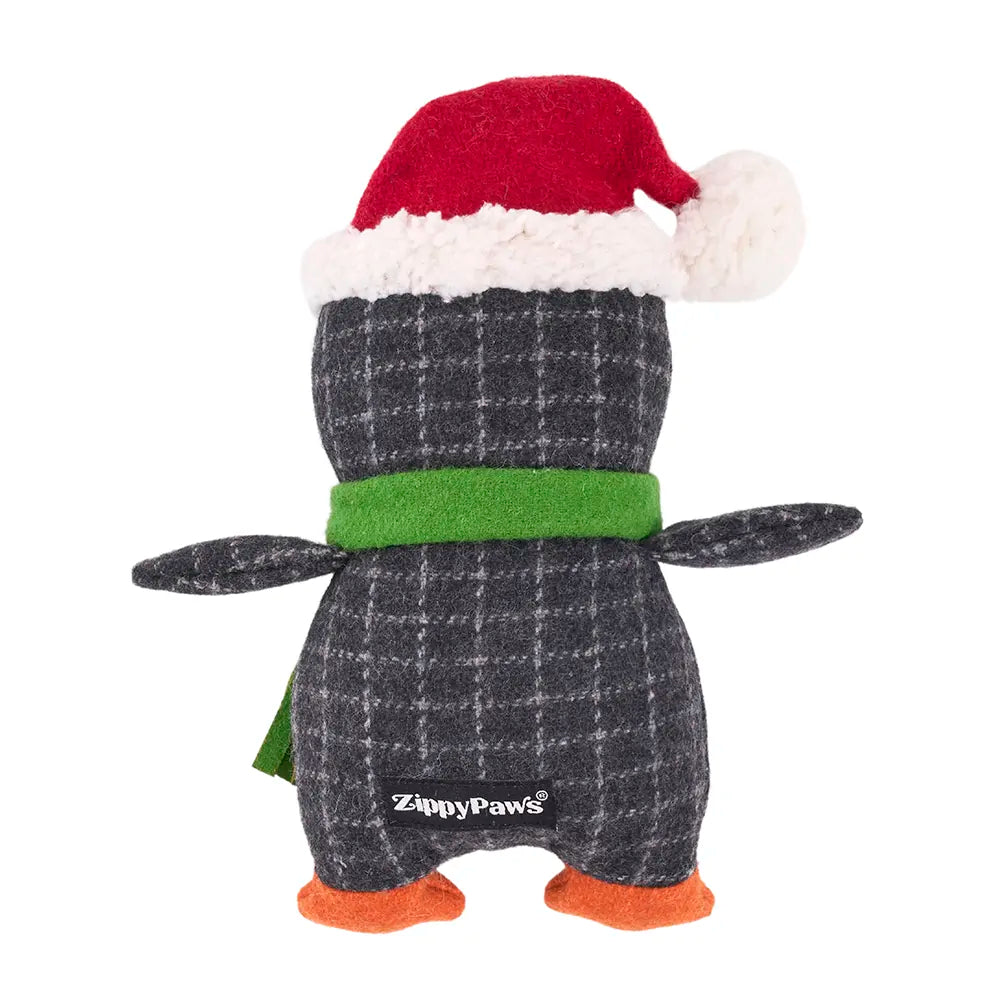 Zippy Paws EcoZippy Holiday Cotton Cuddler – Penguin, Dog Toy