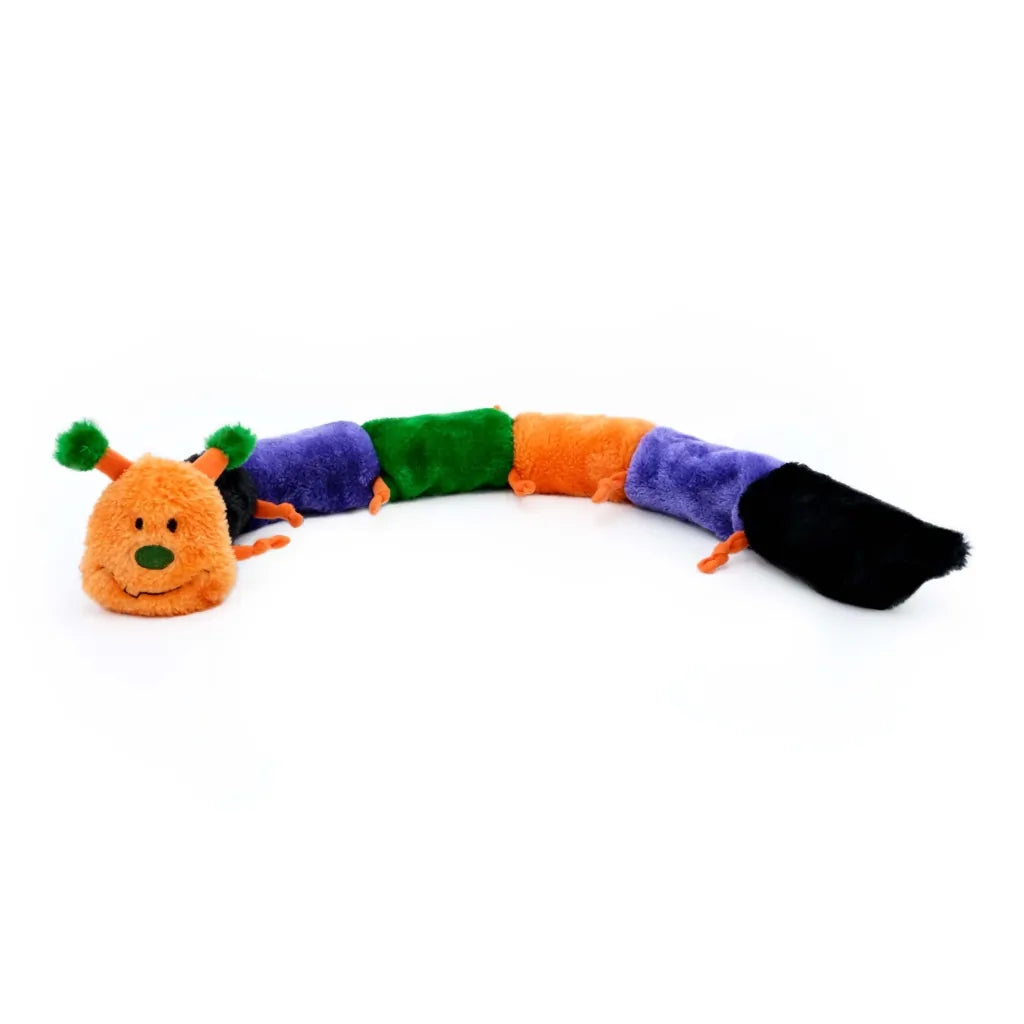 Zippy Paws Halloween Caterpillar – Deluxe with 7 Squeakers, Dog Toy