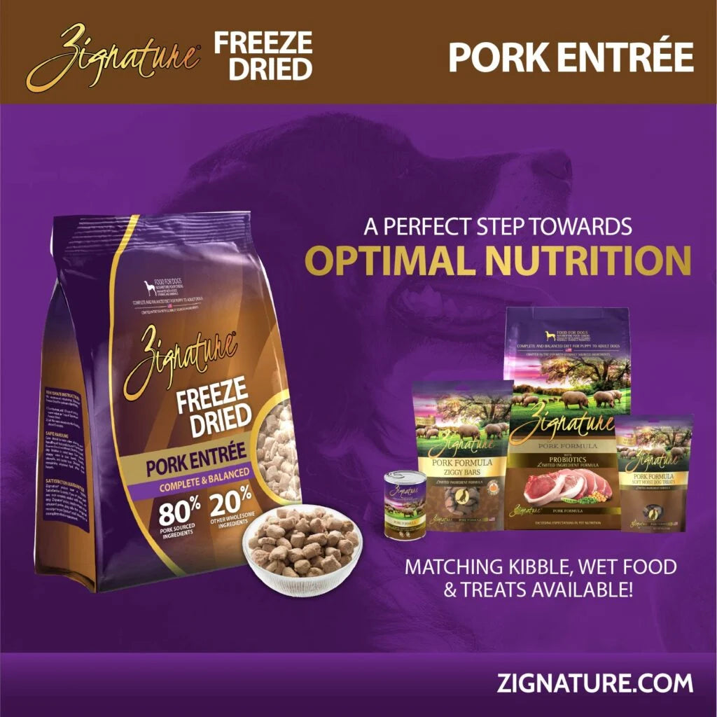 Zignature Original Pork Entree, Freeze-Dried Raw Dog Food