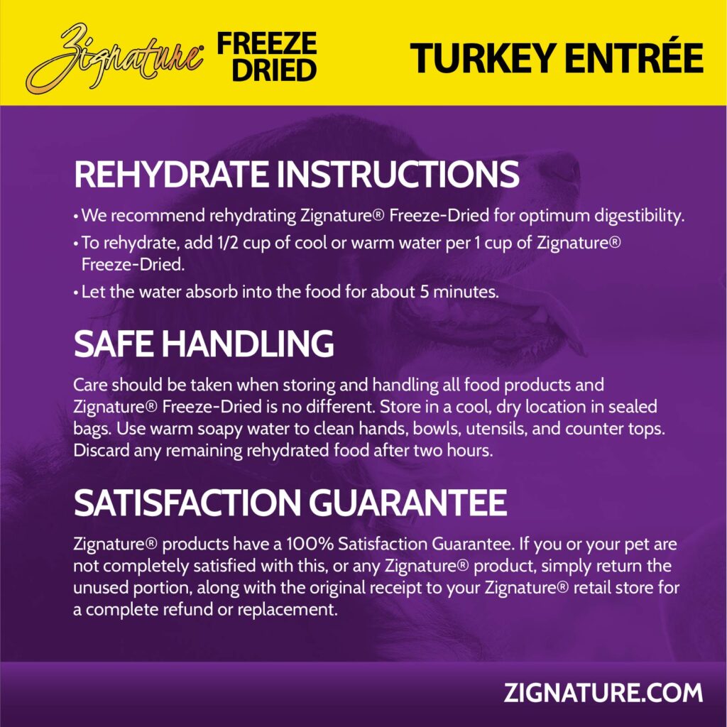 Zignature Original Turkey Entree, Freeze-Dried Raw Dog Food
