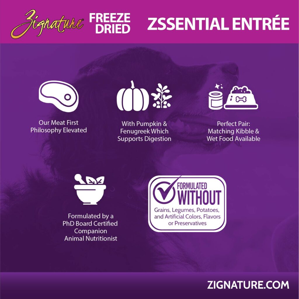 Zignature Original Zssentuals Entree, Freeze-Dried Raw Dog Food