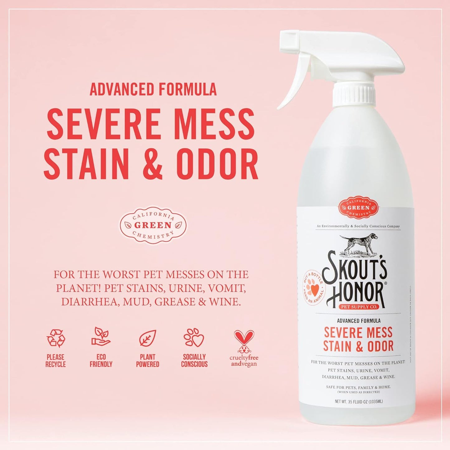 Skout's Honor Stain & Odor Severe Mess, 35-oz Spray