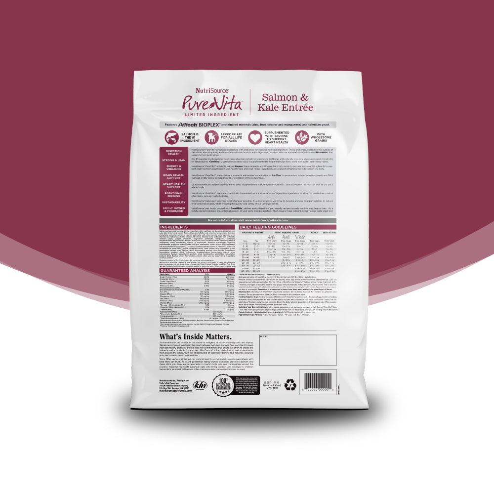 NutriSource® PureVita™ Salmon & Kale Entrée, Dry Dog Food