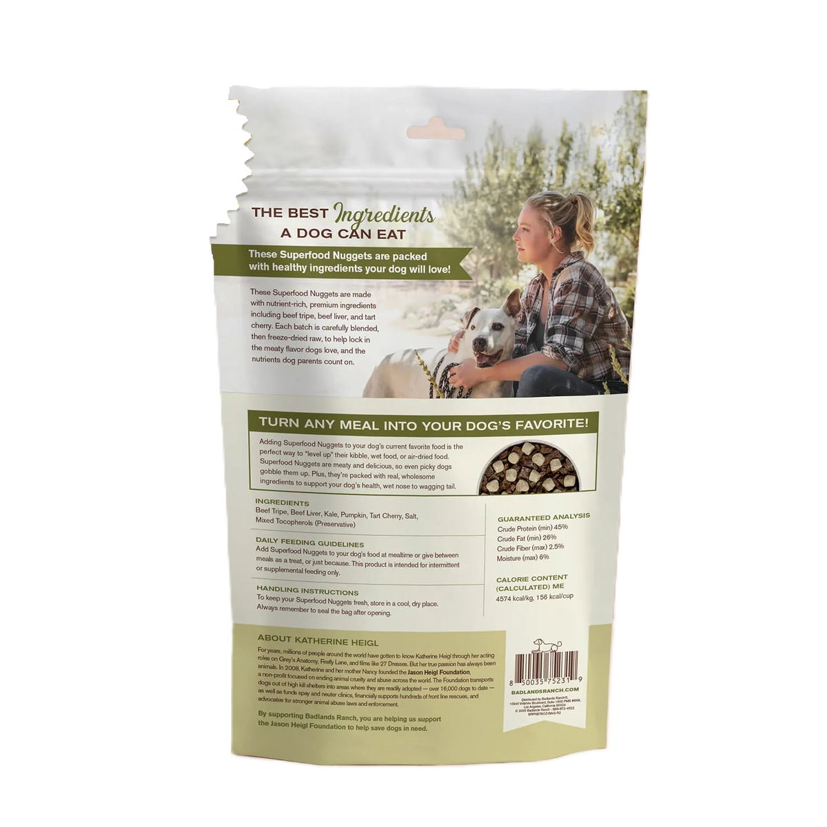 Badlands Ranch Superfood Nuggets Beef Tripe & Kale Formula, Freeze-Dried Raw Dog Food Topper, 8-oz Pouch