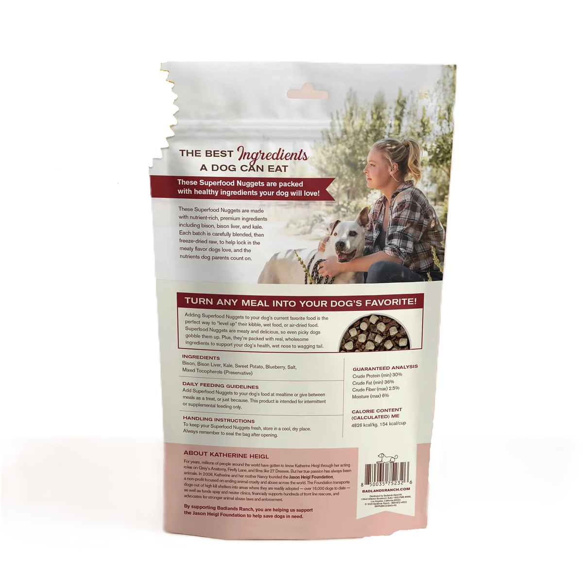 Badlands Ranch Superfood Nuggets Bison & Kale Formula, Freeze-Dried Raw Dog Food Topper, 8-oz Pouch