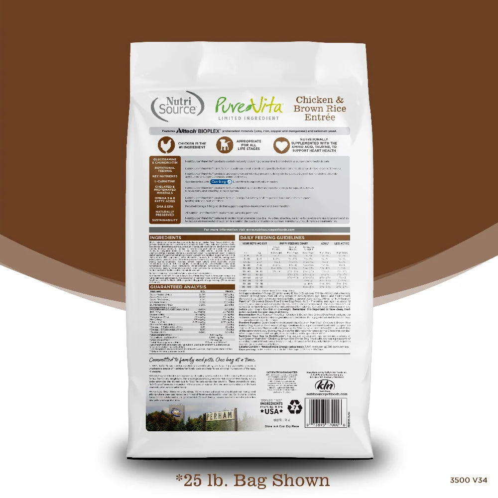 NutriSource® PureVita™ Chicken & Brown Rice Entree, Dry Dog Food
