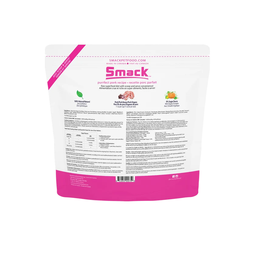 Smack Purrfect Pork, Dehydrated Cat Food, 8.8-oz Pouch
