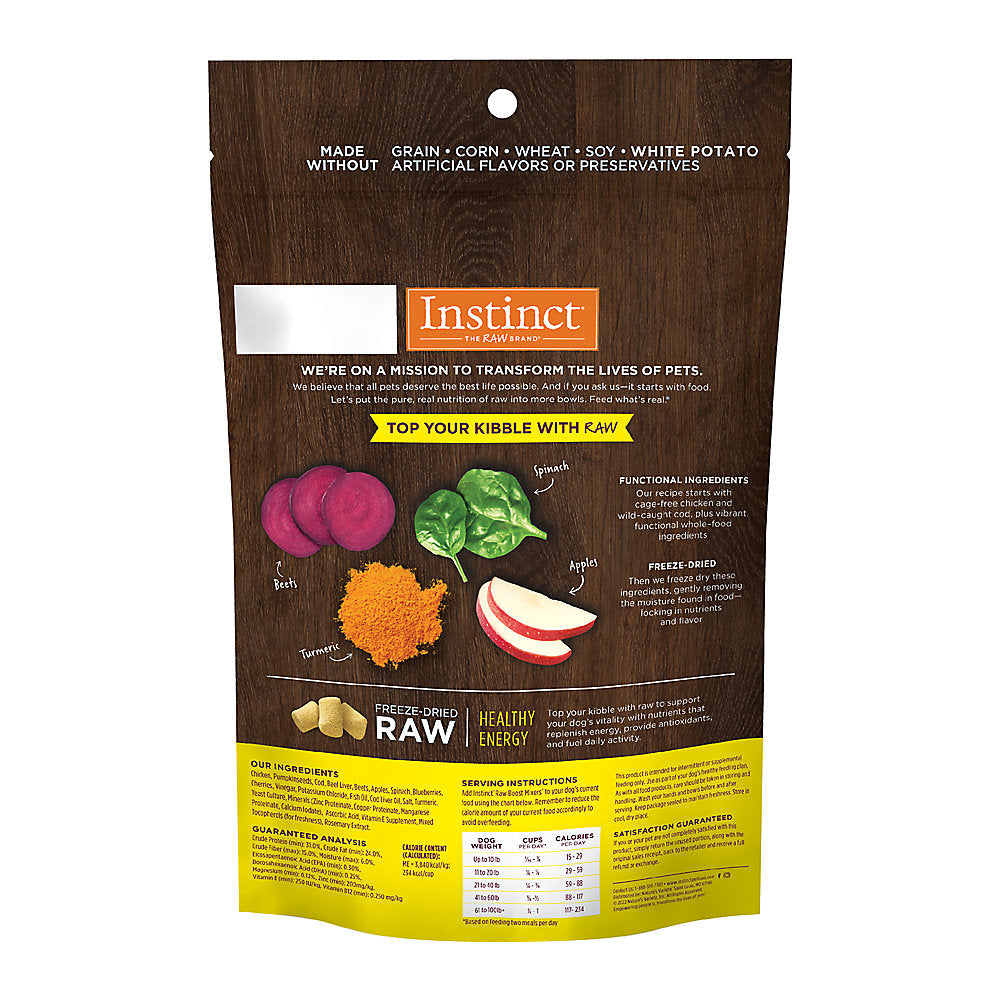 Instinct Raw Boost Mixers Healthy Energy Freeze-Dried, Dog Food Topper