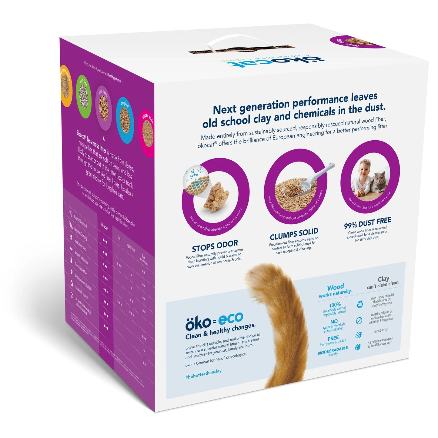 Okocat® Less Mess Clumping LowTracking, MiniPellets Wood 14.8lb, Ca