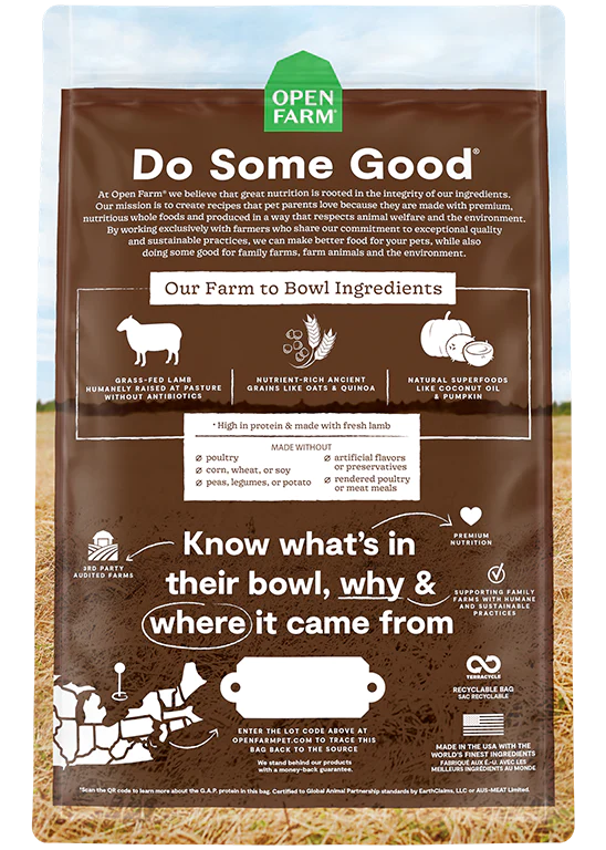 Open Farm Pasture-Raised Lamb & Ancient Grains , Dry Dog Food