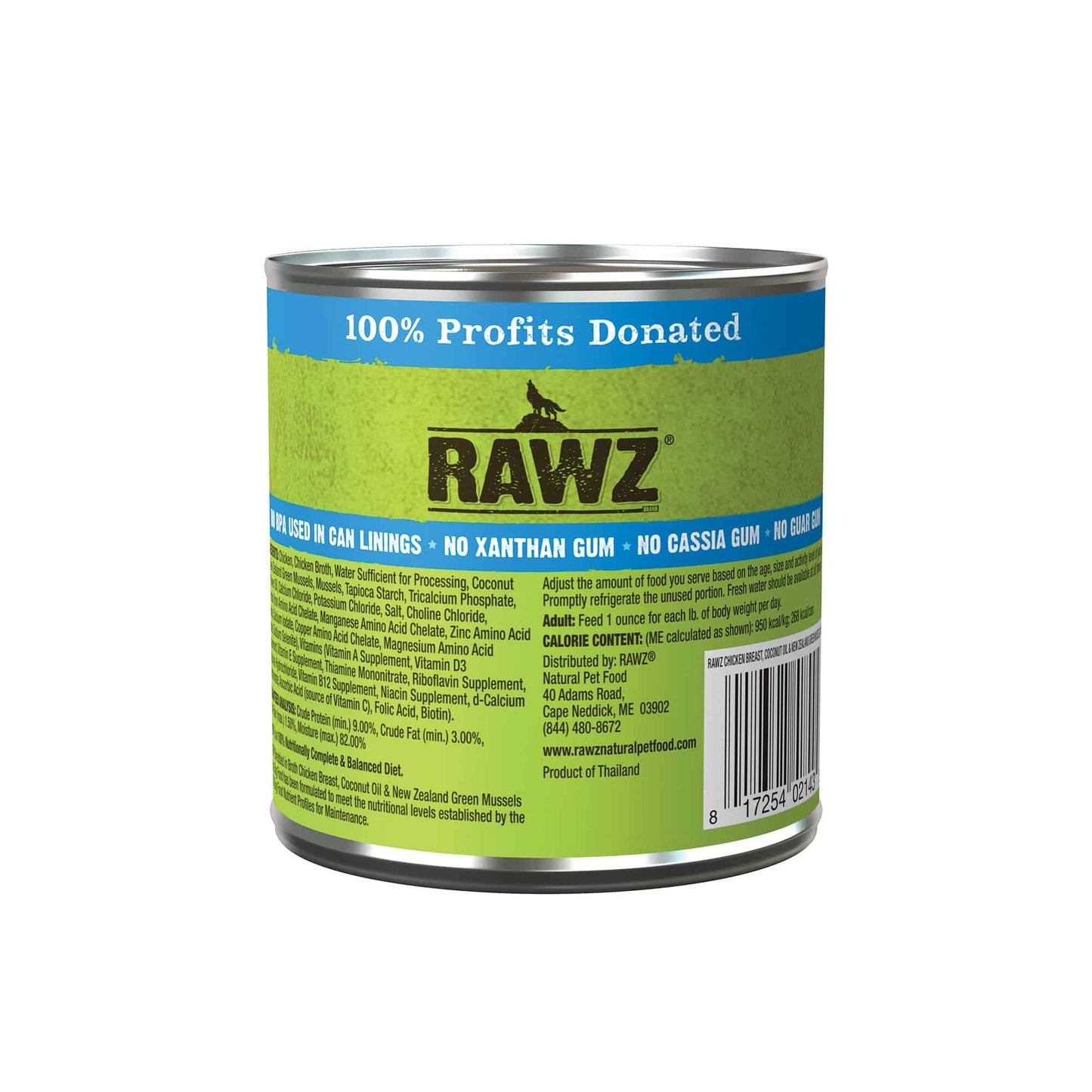 RAWZ® Shredded in Broth Chicken Breast, Coconut & New Zealand Green Mussels Recipe, Wet Dog Food, 10-oz Case of 12