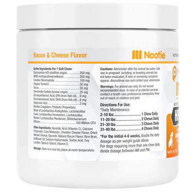 Nootie Progility Minis Hip & Joint Support 60-Count, Dog Supplement