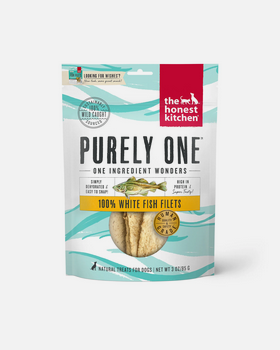 The Honest Kitchen Purely One: 100% White Fish Filets, Dog Treats, 3-oz Bag