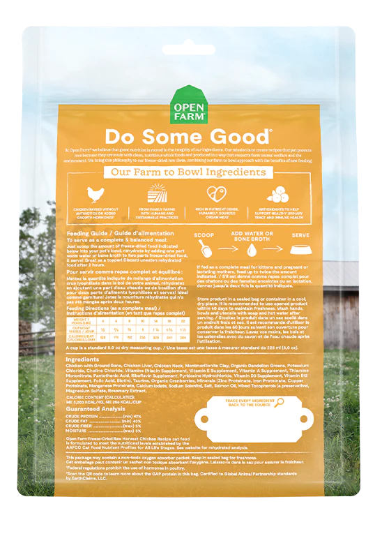 Open Farm Harvest Chicken Recipe, Freeze-Dried Raw Cat Food