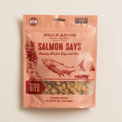 Polkadog Salmon Says Bits 8-oz, Dog Treat
