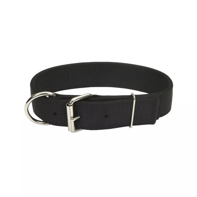Coastal Pet Products Macho Dog Black Double-Ply Dog Collar With Roller Buckle