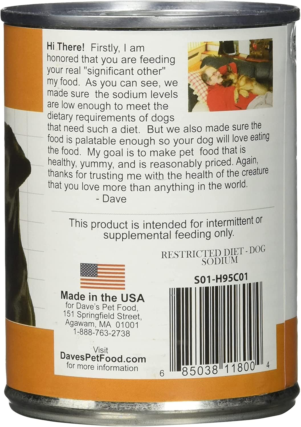 Dave s Pet Food Restricted Sodium Diet Chicken Recipe 13.2 oz