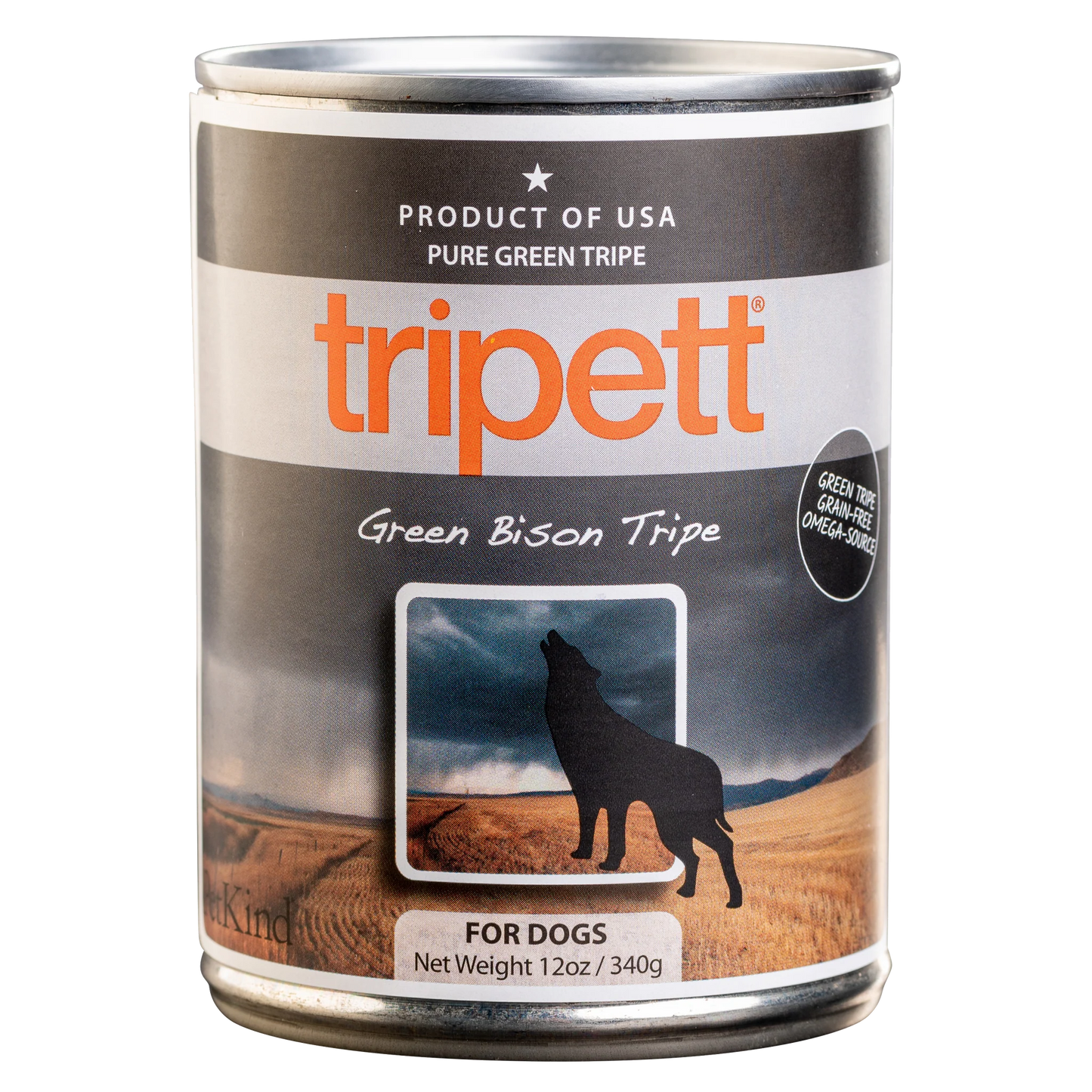 Tripett Green Bison Tripe, Wet Dog Food, 13-oz Case Of 12