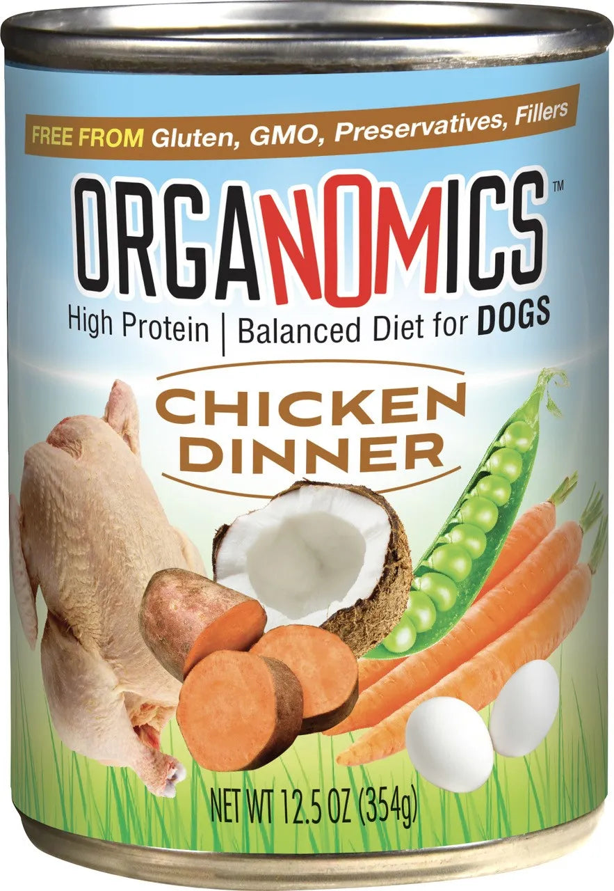 Organomics Chicken Dinner, Wet Dog Food, 12.5-oz Case Of 12
