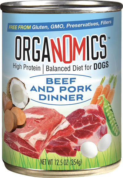 Organomics Beef And Pork Dinner, Wet Dog Food, 12.8-oz Case Of 12