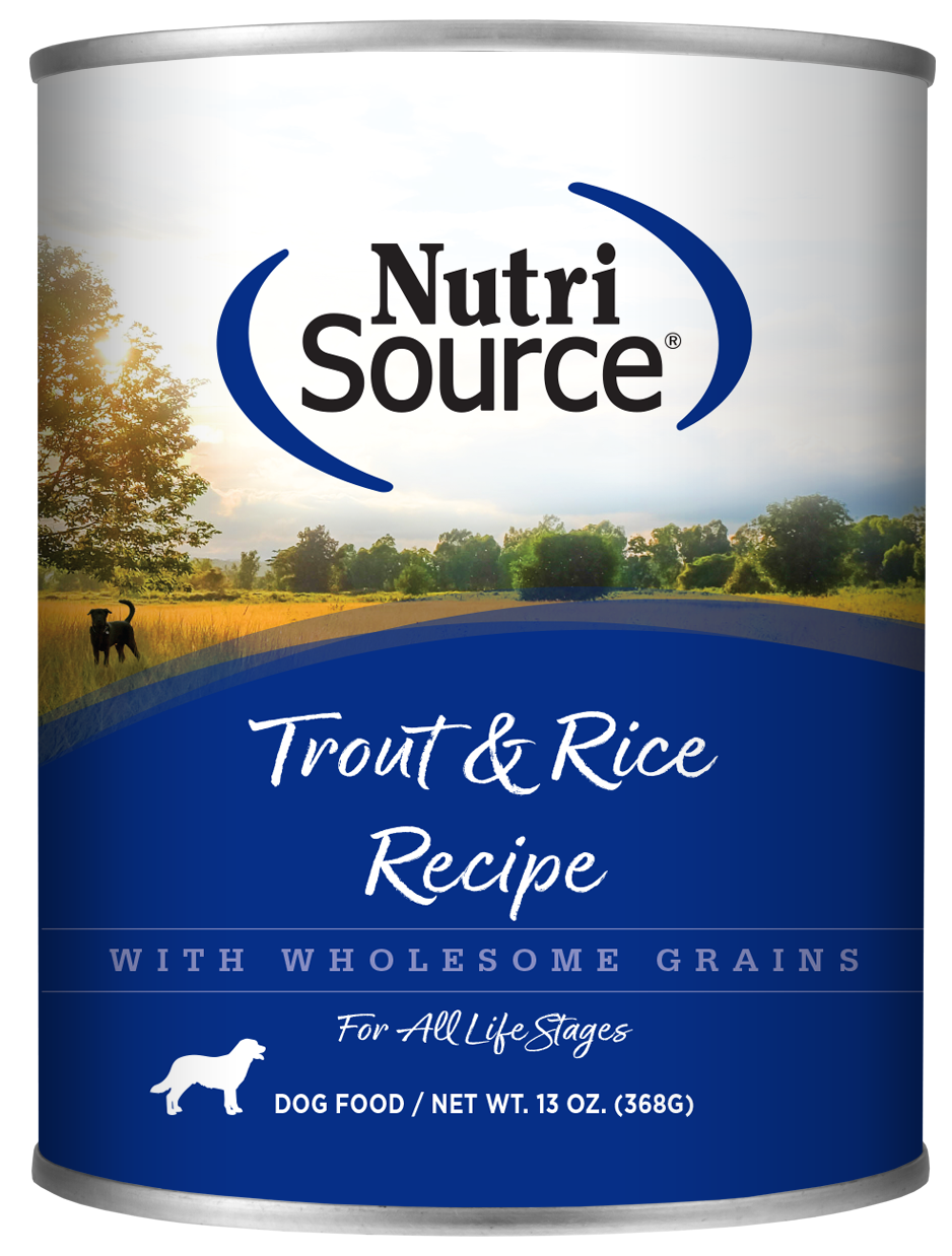 NutriSource® Trout & Rice Recipe, Wet Dog Food, 13-oz Case of 12