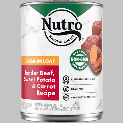 Nutro Premium Loaf Tender Beef, Sweet Potato & Carrot Recipe, 12.5-oz Case of 12