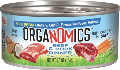 Organomics Beef & Pork Dinner, Wet Cat Food, 5.5-oz Case Of 24