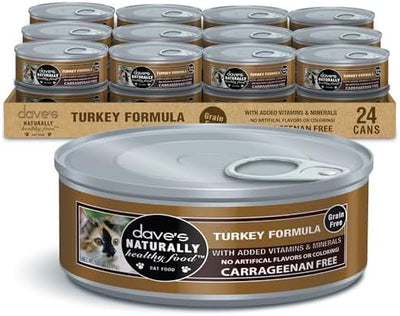 Dave's Pet Food Naturally Healthy Grain-Free Turkey Formula  5.5-oz, Case Of 24, Wet Cat Food