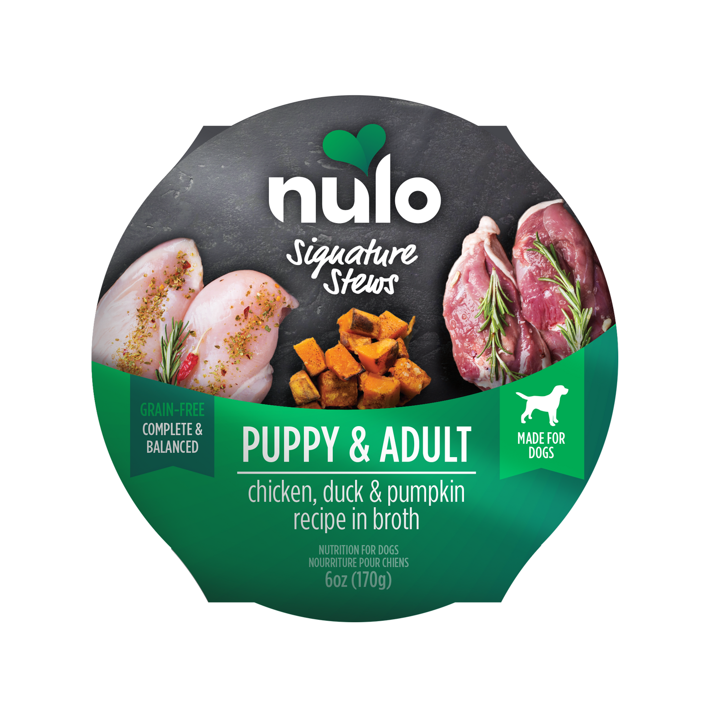 Nulo Signature Stews Grain-Free Chicken, Duck, & Pumpkin In Broth Recipe 6-oz, Wet Dog Food