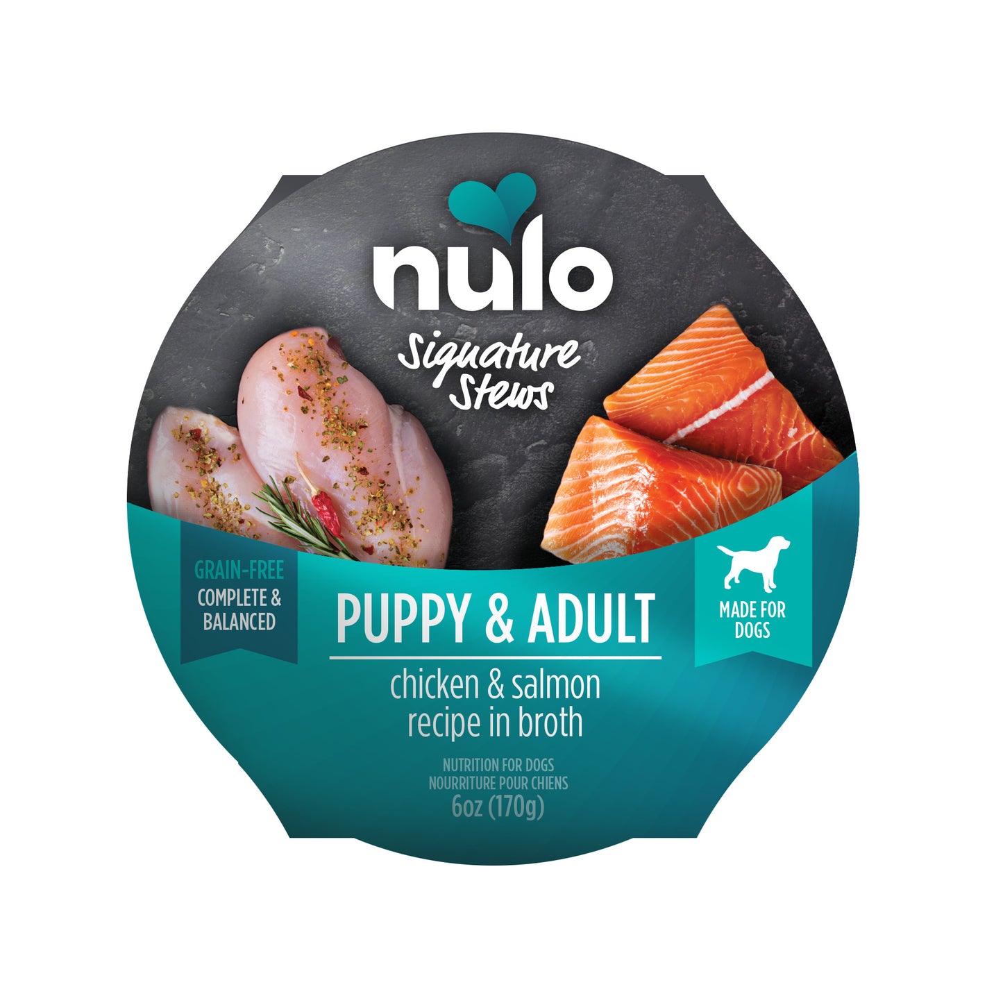 Nulo Signature Stews Grain-Free Chicken & Salmon In Broth Recipe 6-oz, Wet Dog Food