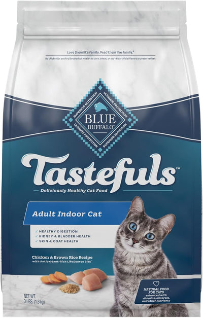 BLUE Tastefuls™ Adult Indoor Cat Chicken And Brown Rice Recipe 3-lb, Dry Cat Food