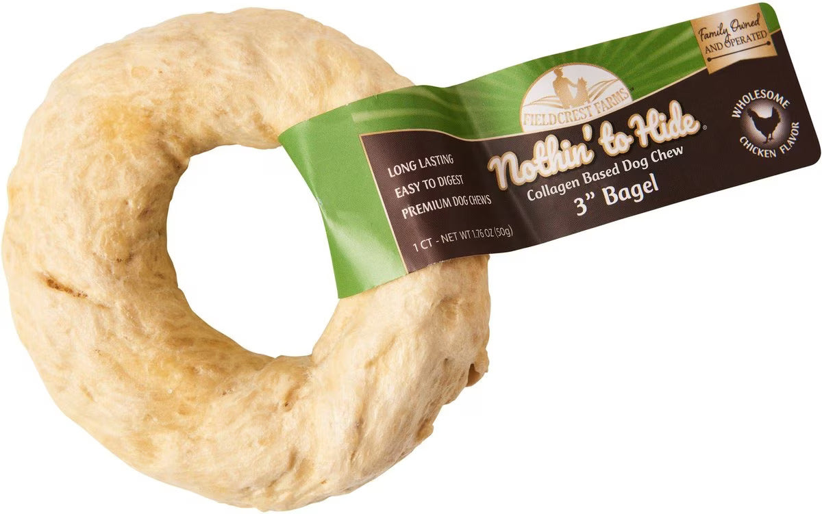 Fieldcrest Farms Nothin To Hide 3-Inch Chicken Bagel, Dog Chew