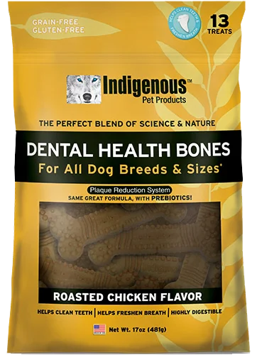 Indigenous Dental Health Bones Chicken Flavor 17-oz, Dog Dental Treat