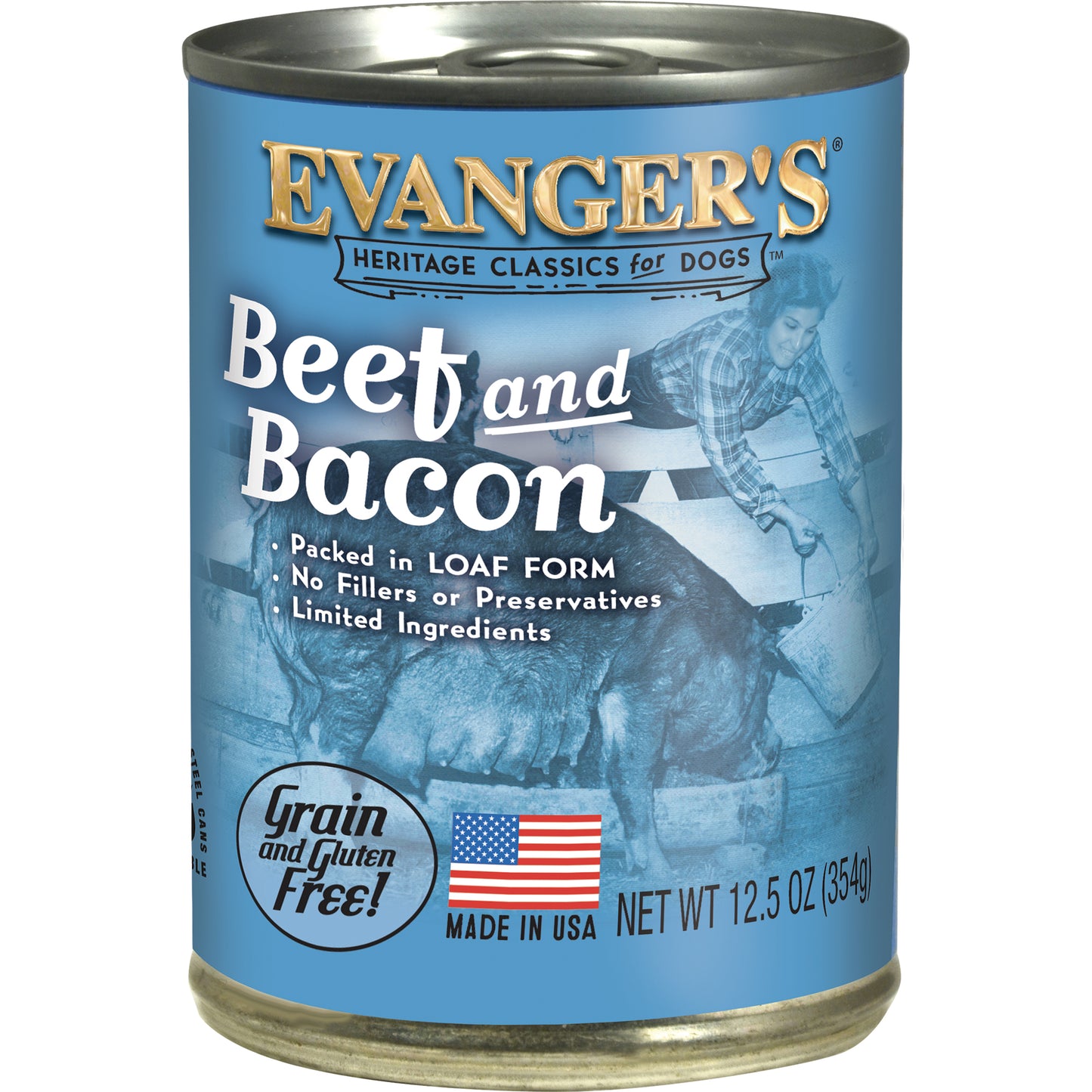 Evanger's Heritage Classic Beef And Bacon In Loaf Form Wet Dog Food, Case Of 12
