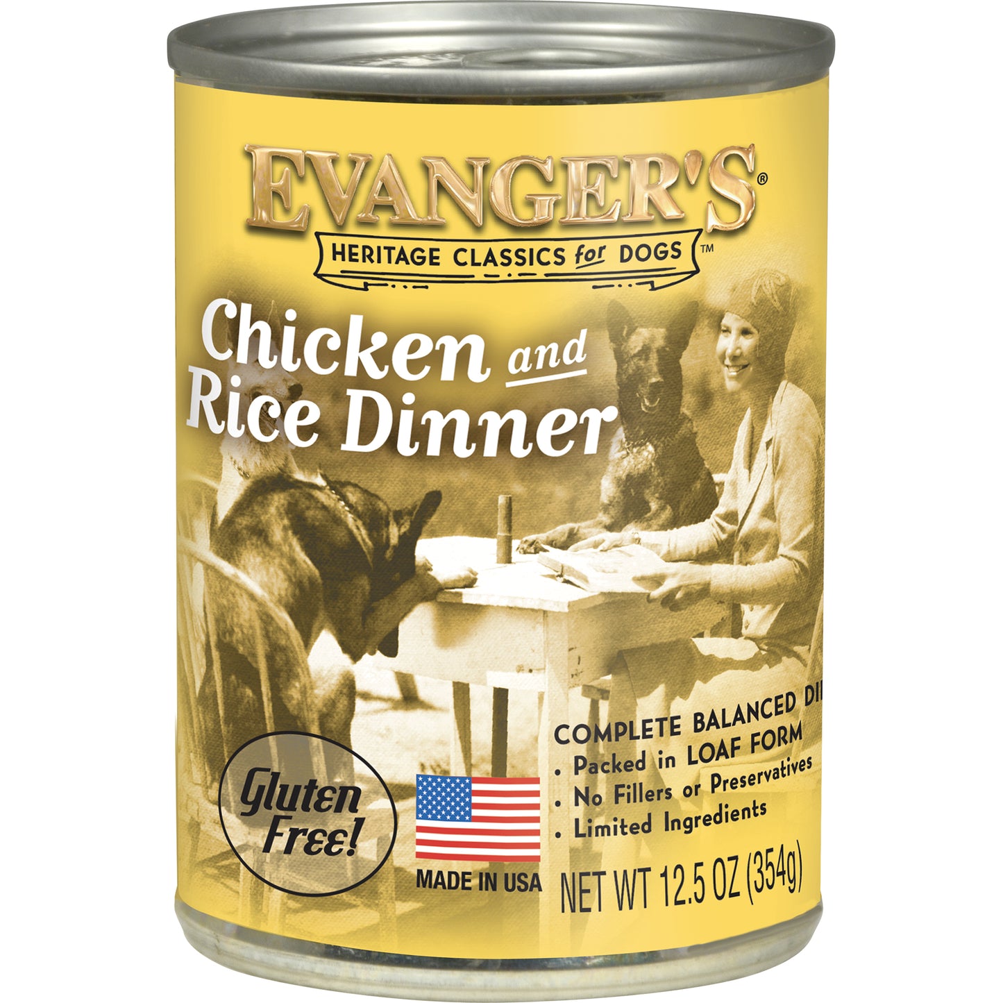 Evanger's Heritage Classic Chicken And Rice Dinner In Loaf Form Wet Dog Food, Case Of 12